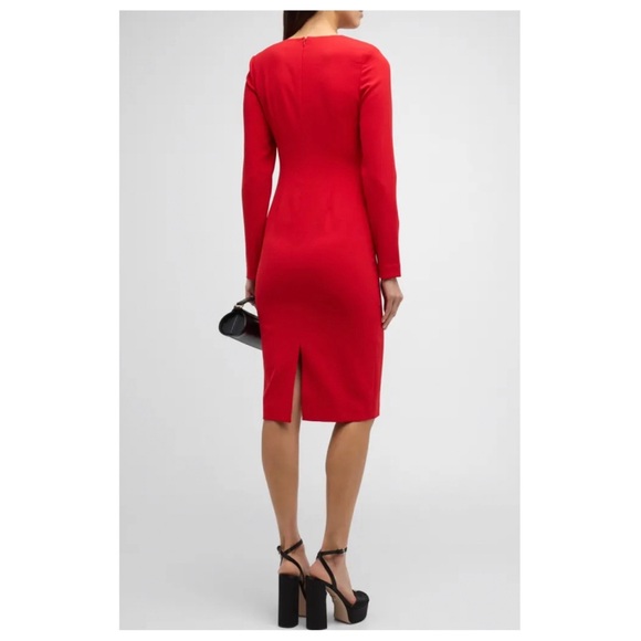 Badgley Mischka Twist-Front Long-Sleeve Dress - Picture 2 of 16